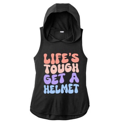 Lifes Tough Get A Helmet Ladies PosiCharge Tri-Blend Wicking Draft Hoodie Tank