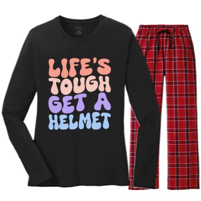 Lifes Tough Get A Helmet Women's Long Sleeve Flannel Pajama Set 