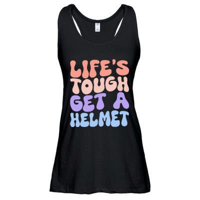 Lifes Tough Get A Helmet Ladies Essential Flowy Tank