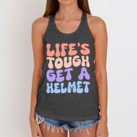 Lifes Tough Get A Helmet Women's Knotted Racerback Tank