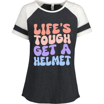 Lifes Tough Get A Helmet Enza Ladies Jersey Colorblock Tee