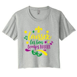 Let The Good Times Roll Mardi Gras Parade Masquerade Party Meaningful Gift Women's Crop Top Tee