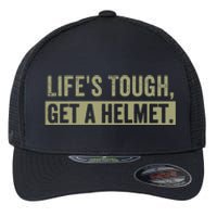 LifeS Tough Get A Helmet Man Funny Vintage Flexfit Unipanel Trucker Cap