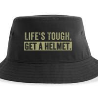 LifeS Tough Get A Helmet Man Funny Vintage Sustainable Bucket Hat