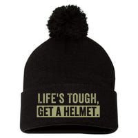 LifeS Tough Get A Helmet Man Funny Vintage Pom Pom 12in Knit Beanie