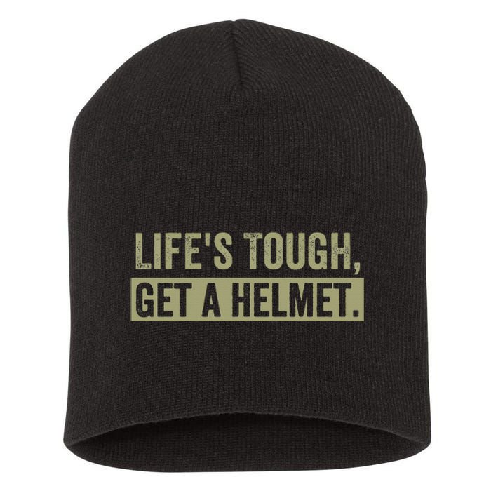 LifeS Tough Get A Helmet Man Funny Vintage Short Acrylic Beanie