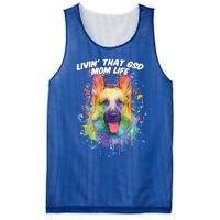 Livin That Gsd Mom Life Ger Shepherd Animal Lover Shepard Great Gift Mesh Reversible Basketball Jersey Tank