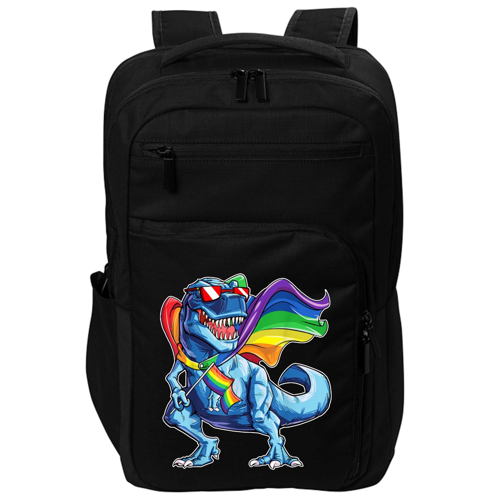 LGBTQ Trex Gay Pride Flag Impact Tech Backpack