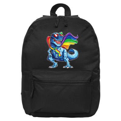 LGBTQ Trex Gay Pride Flag 16 in Basic Backpack