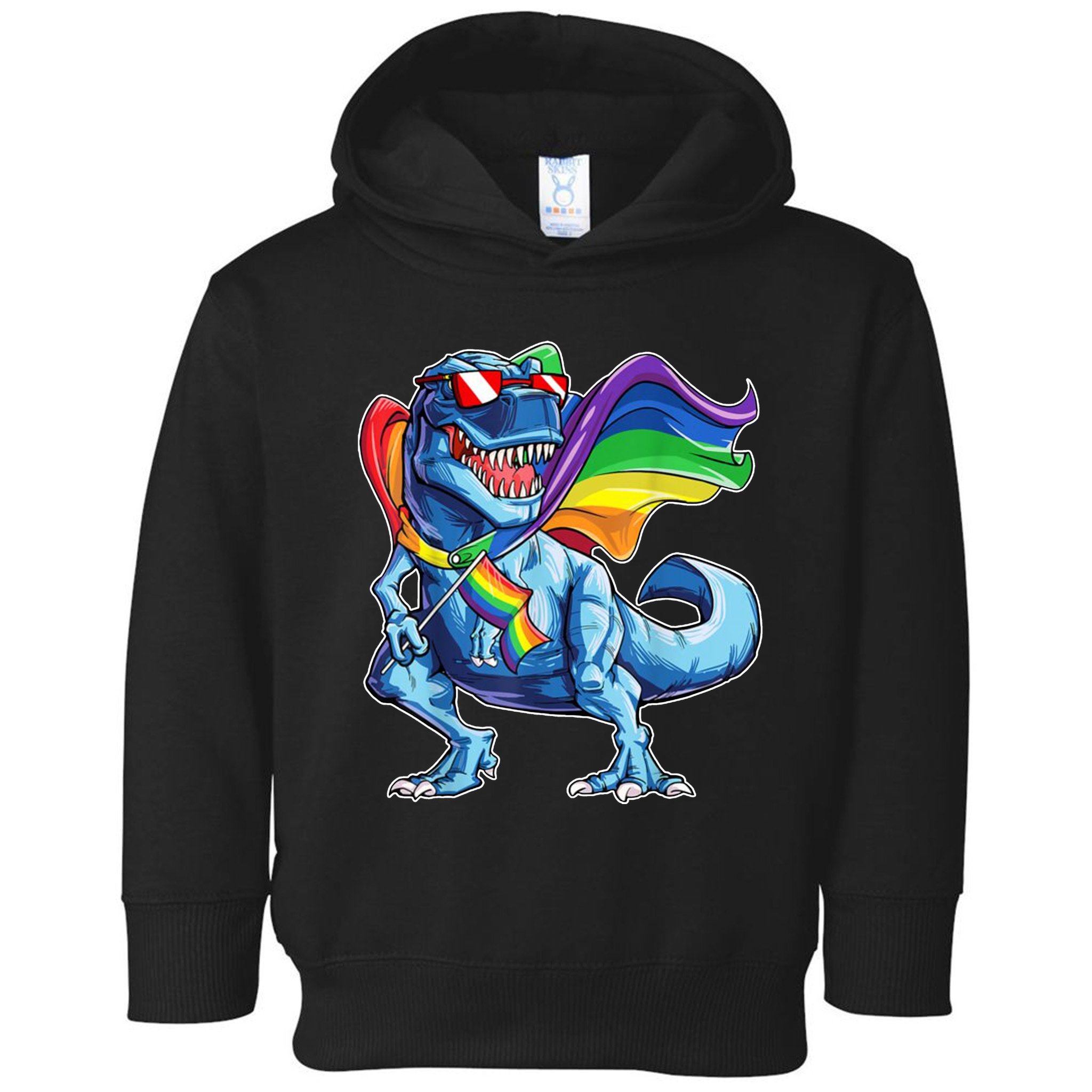 LGBTQ Trex Gay Pride Flag Toddler Hoodie
