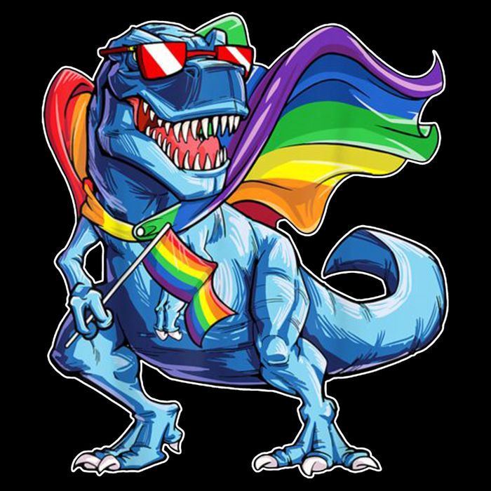 LGBTQ Trex Gay Pride Flag Zip Tote Bag