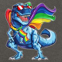 LGBTQ Trex Gay Pride Flag Cotton Canvas Backpack