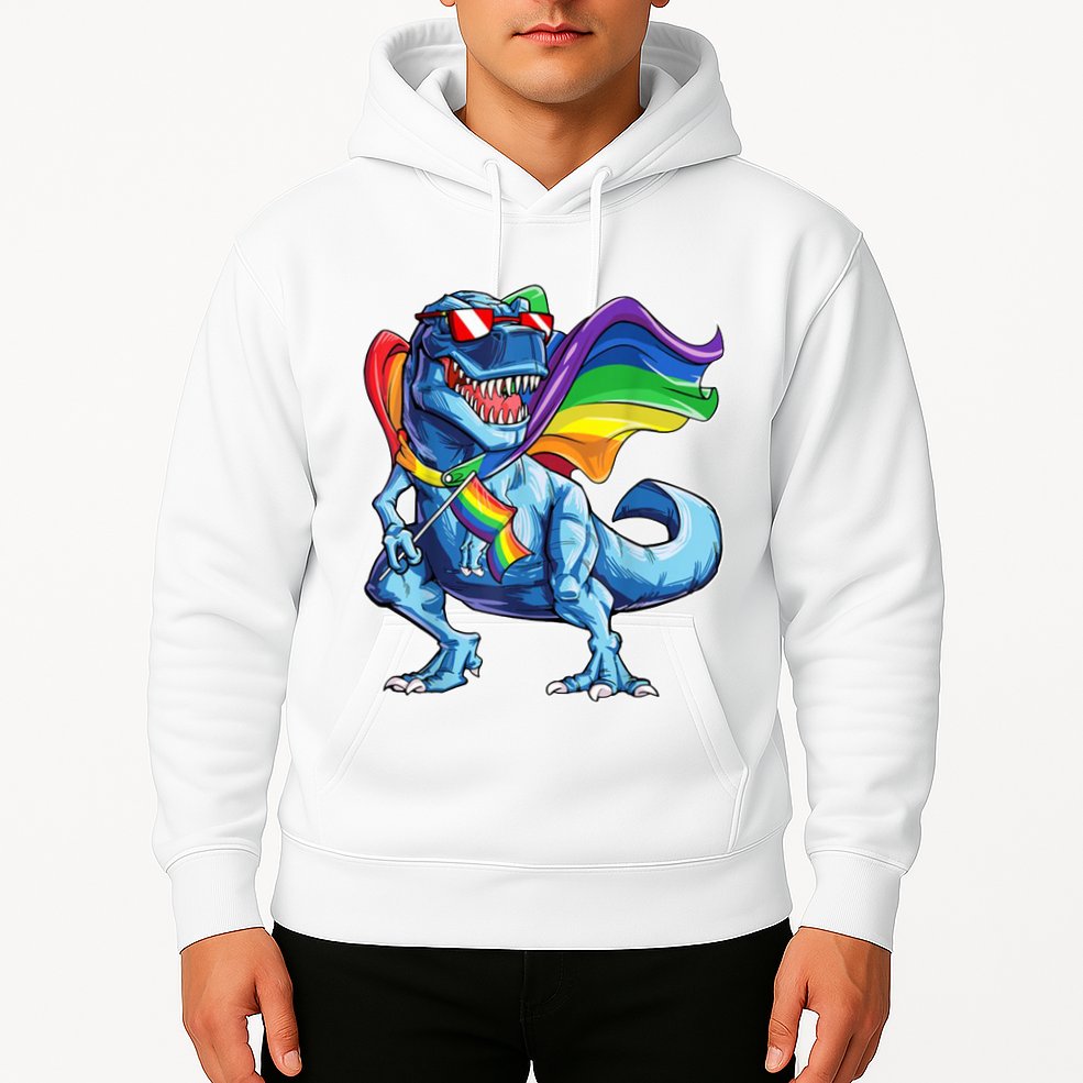 LGBTQ Trex Gay Pride Flag Hoodie