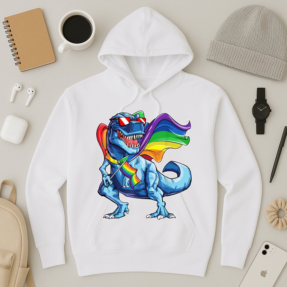 LGBTQ Trex Gay Pride Flag Hoodie
