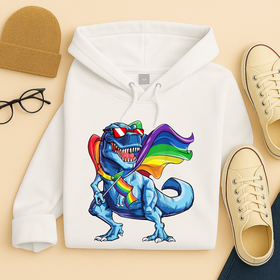LGBTQ Trex Gay Pride Flag Hoodie
