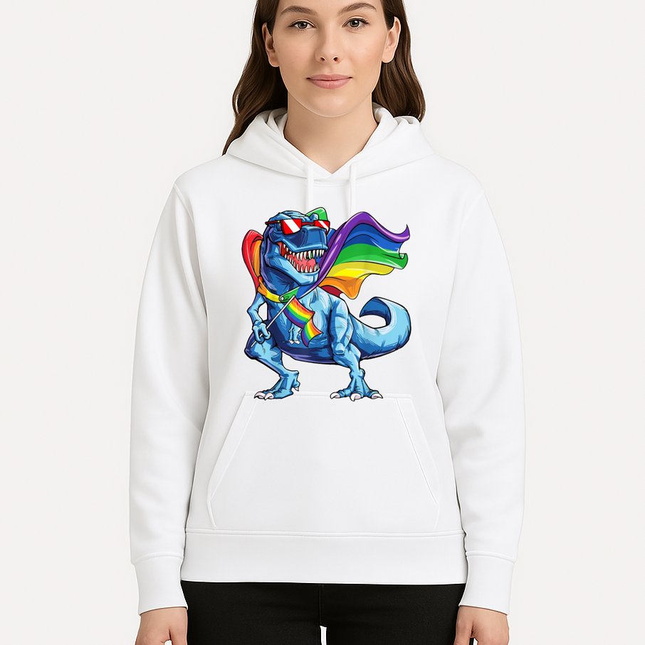 LGBTQ Trex Gay Pride Flag Hoodie
