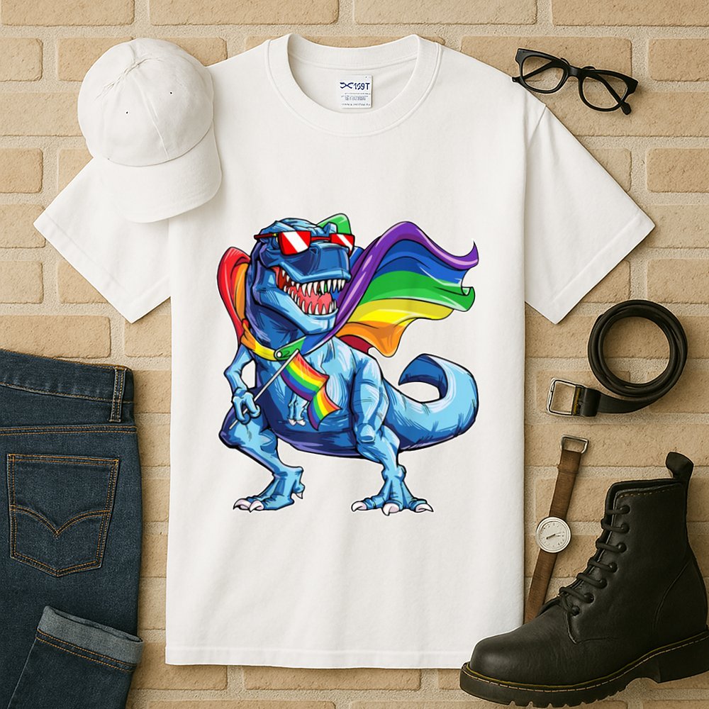 LGBTQ Trex Gay Pride Flag Tall T-Shirt