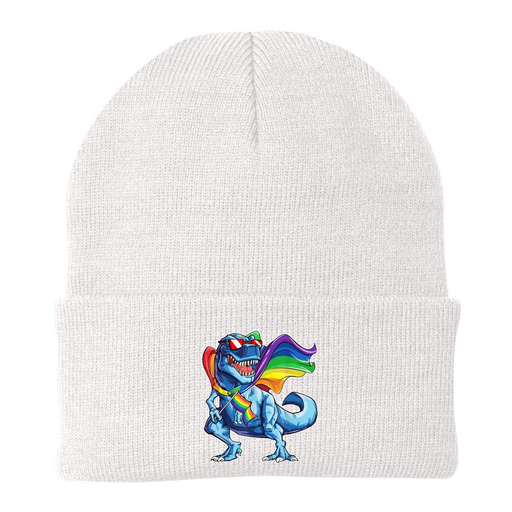 LGBTQ Trex Gay Pride Flag Beanie