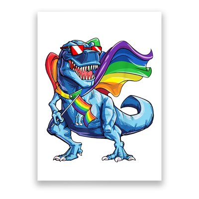 LGBTQ Trex Gay Pride Flag Poster