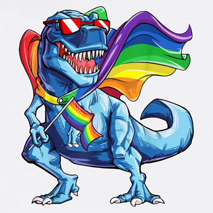 LGBTQ Trex Gay Pride Flag Poster