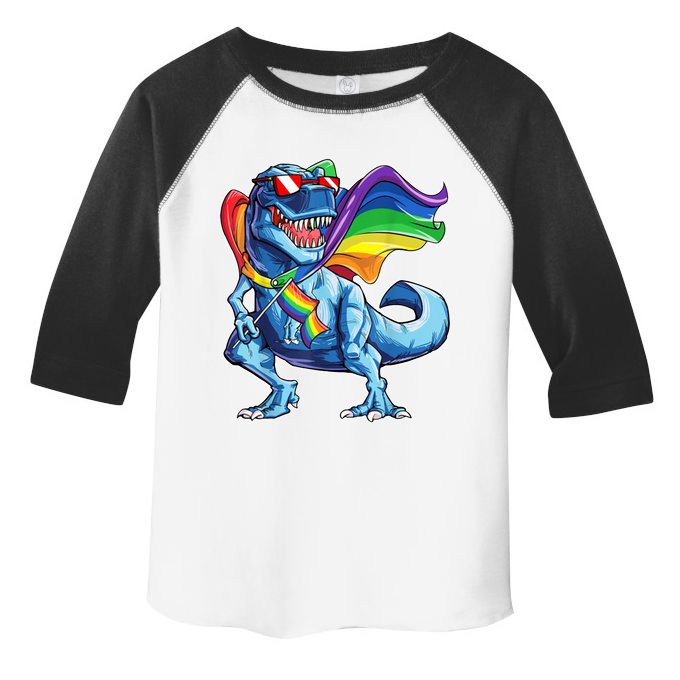 LGBTQ Trex Gay Pride Flag Toddler Fine Jersey T-Shirt