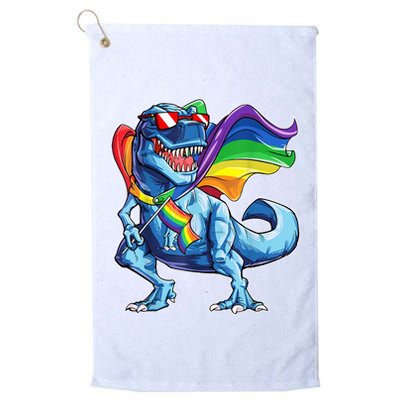 LGBTQ Trex Gay Pride Flag Golf Towel