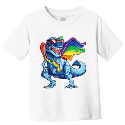 LGBTQ Trex Gay Pride Flag Toddler T-Shirt