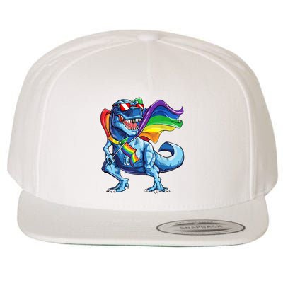 LGBTQ Trex Gay Pride Flag Wool Snapback Cap