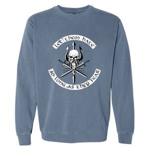 Let Them Hate So Long As They Fear. Skull With Trident Garment-Dyed Sweatshirt