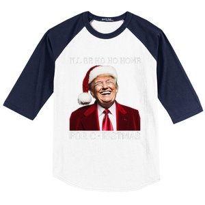 Laughing Trump Home For Christmas Baseball Sleeve Shirt