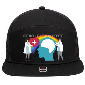 Lgbt Tal Health Awareness Cute Gift 7 Panel Mesh Trucker Snapback Hat