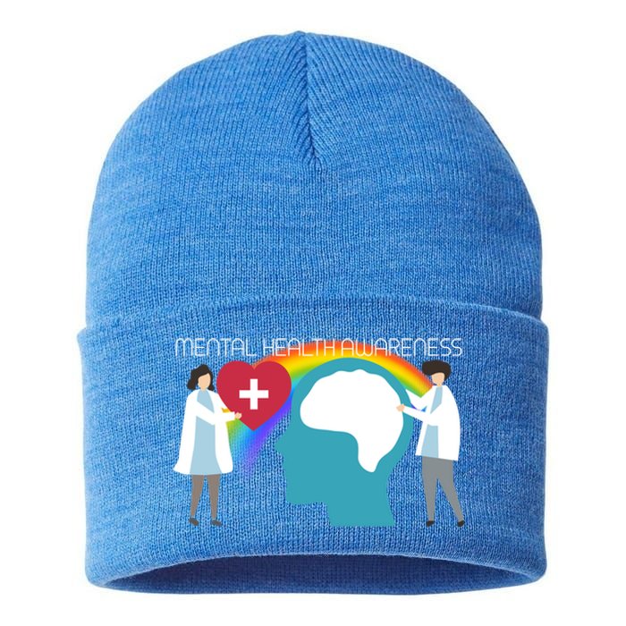 Lgbt Tal Health Awareness Cute Gift Sustainable Knit Beanie