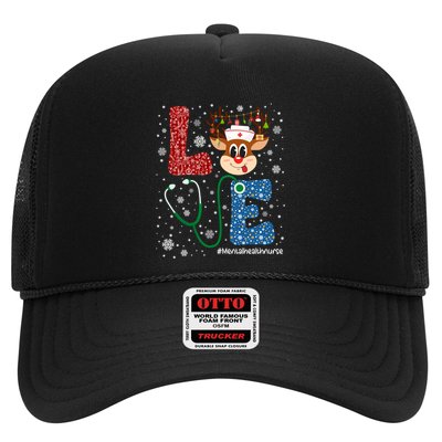 Love Tal Health Nurse Christmas Buffalo Plaid Xmas Deer Gift Trucker Hat