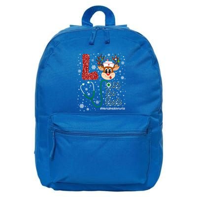 Love Tal Health Nurse Christmas Buffalo Plaid Xmas Deer Gift 16 in Basic Backpack