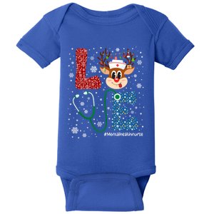 Love Tal Health Nurse Christmas Buffalo Plaid Xmas Deer Gift Baby Bodysuit