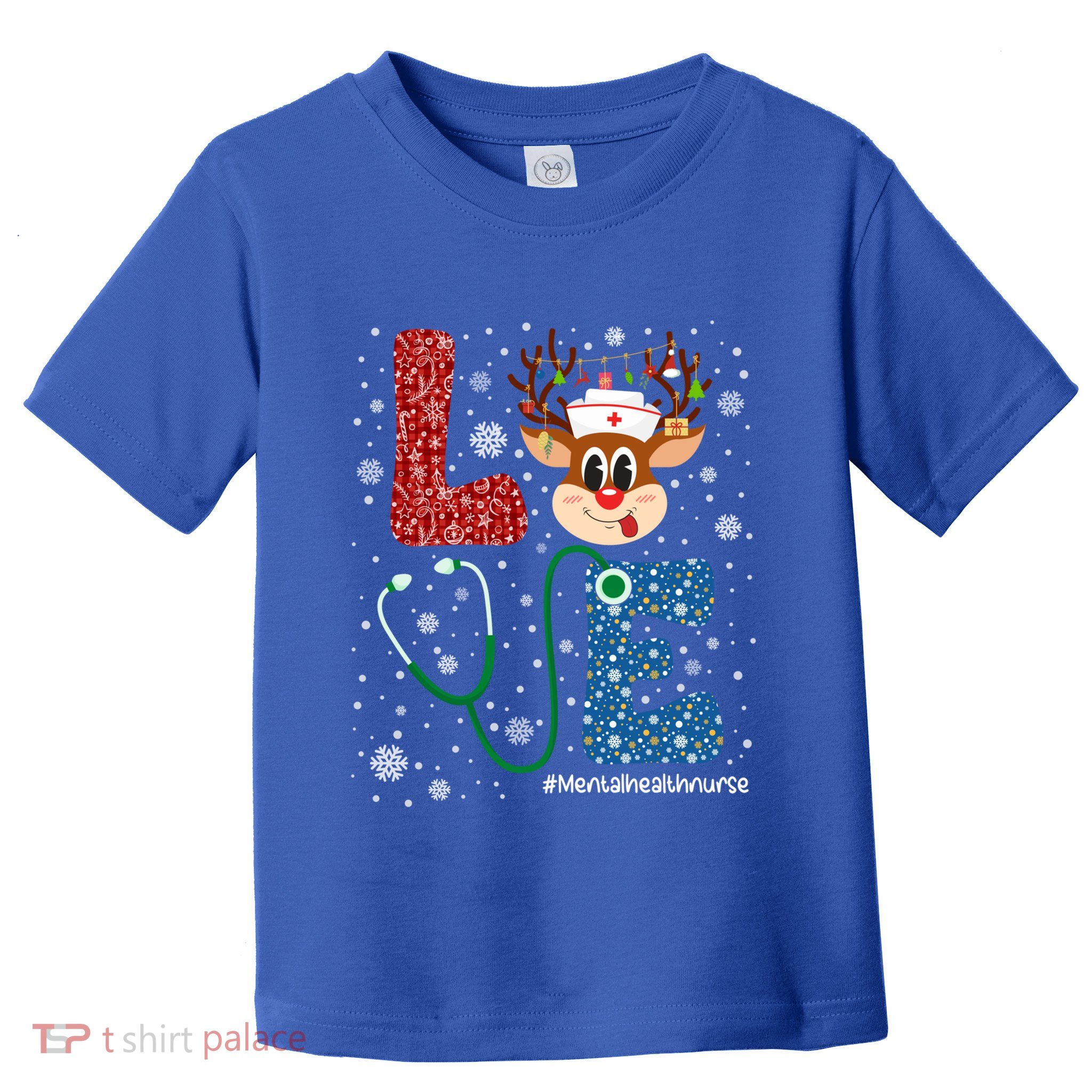 Love Tal Health Nurse Christmas Buffalo Plaid Xmas Deer Gift Toddler T-Shirt