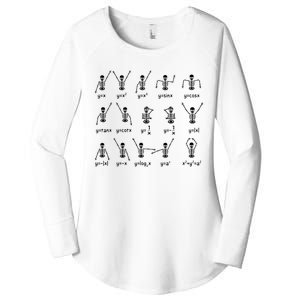 Lazy Teacher Halloween Shirts Trick Or Teach Teacher Skeleton Women's Perfect Tri Tunic Long Sleeve Shirt