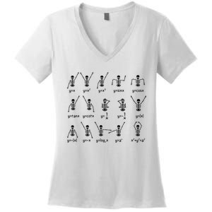 Lazy Teacher Halloween Shirts Trick Or Teach Teacher Skeleton Women's V-Neck T-Shirt