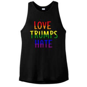 Love Trumps Hate Lgbt Antitrump Ladies PosiCharge Tri-Blend Wicking Tank