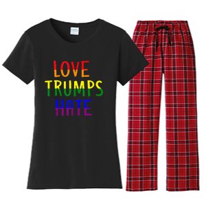 Love Trumps Hate Lgbt Antitrump Women's Flannel Pajama Set