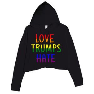 Love Trumps Hate Lgbt Antitrump Crop Fleece Hoodie