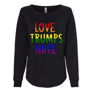 Love Trumps Hate Lgbt Antitrump Womens California Wash Sweatshirt