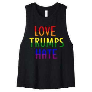 Love Trumps Hate Lgbt Antitrump Women's Racerback Cropped Tank