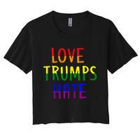 Love Trumps Hate Lgbt Antitrump Women's Crop Top Tee