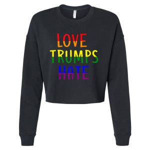 Love Trumps Hate Lgbt Antitrump Cropped Pullover Crew