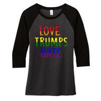 Love Trumps Hate Lgbt Antitrump Women's Tri-Blend 3/4-Sleeve Raglan Shirt