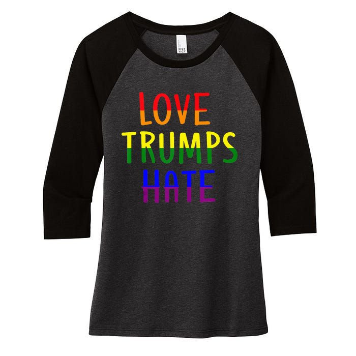 Love Trumps Hate Lgbt Antitrump Women's Tri-Blend 3/4-Sleeve Raglan Shirt