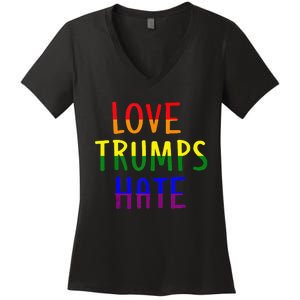 Love Trumps Hate Lgbt Antitrump Women's V-Neck T-Shirt