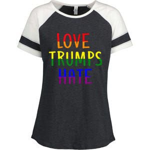 Love Trumps Hate Lgbt Antitrump Enza Ladies Jersey Colorblock Tee