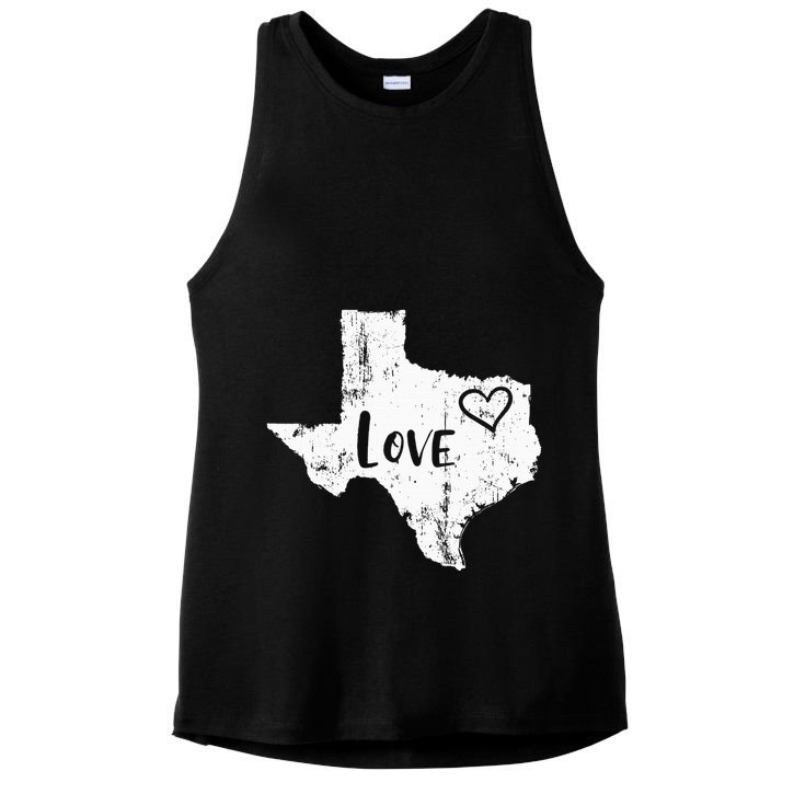 Love Texan Home Texas State Gift Ladies PosiCharge Tri-Blend Wicking Tank